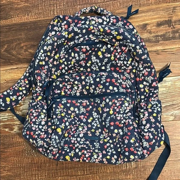 Vera Bradley Navy and Red Floral Backpack Vera Bradley Essential Large Backpack Bow Show 50780-22970  main image 4